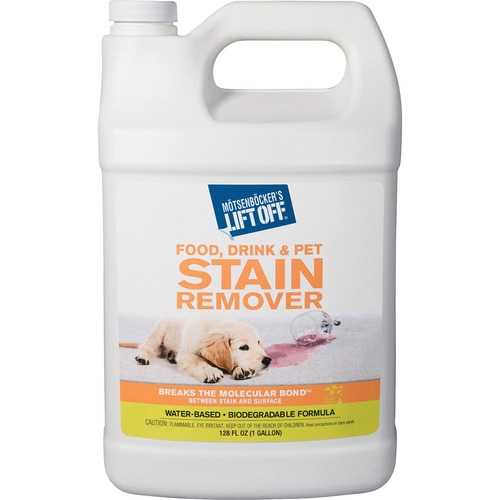 Mötsenböcker's Lift Off Food/Drink/Pet Stain Remover - 128 fl oz (4 quart) - Environmentally Friendly - White Bottle - 1 Each