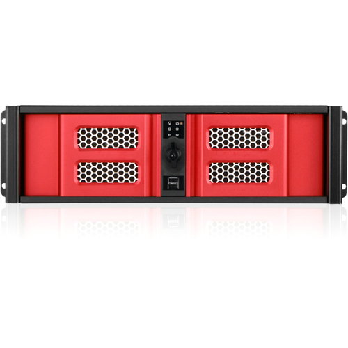 iStarUSA D Storm D-300SASE System Cabinet - Rack-mountable - Black, Red - Aluminum, Zinc-coated Steel - 3U - 6 x Bay - ATX, Micro ATX Motherboard Supported - 3 x Fan(s) Supported - 2 x External 5.25" Bay - 3 x External 3.5" Bay - 1 x Internal 3.5" Bay - 7