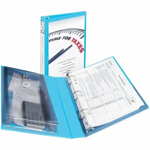 Avery Ring Binder, Durable View, 1" Capacity, Half-Letter 5.5" x 8.5", 175-Sheet, Aqua Polypropylene, 2 Internal Pockets