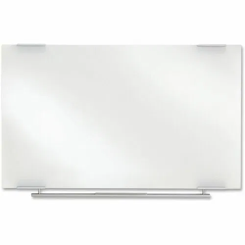 Iceberg Dry Erase Board, Wall-Mount, Clarity, 1/4" Tempered Glass, Ultra White, 60" W x 36" H, Ghost Resistant, Aluminum Rail and Marker Tray