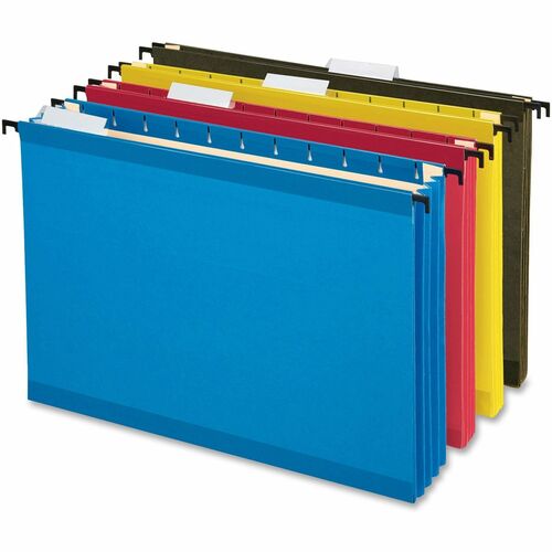 Pendaflex SureHook Hanging Folder, Legal (8.5" x 14"), 3.5" Expansion, Poly, Assorted Colors (Blue/Red/Yellow/Green), 4/PK