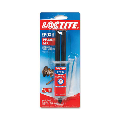 Loctite Epoxy Instant Mix, 0.47 fl oz, Clear, Self-Mixing Syringe, Static Mix Nozzle, Water Resistant