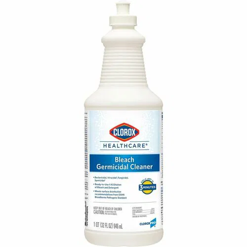 Clorox Healthcare Bleach Germicidal Surface Cleaner, Pull-Top, Ready-To-Use, Disinfectant, Anti-Corrosive, 32 fl oz (1 qt), White