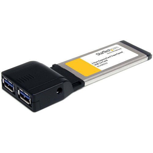 StarTech.com 2 Port ExpressCard SuperSpeed USB 3.0 Card Adapter with UASP Support - 5Gbps~ - Add 2 USB 3.0 ports to your Laptop through an ExpressCard slot - 2 Port ExpressCard SuperSpeed USB 3.0 Card Adapter with UASP Support - USB 3.0 Controller - USB 3
