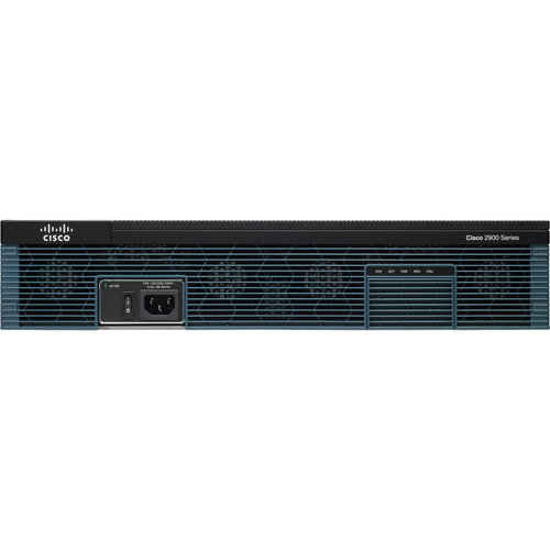 Cisco 2921 Integrated Service Router - 3 Ports - Management Port - 12 - 512 MB - Gigabit Ethernet - 2U - Rack-mountable - 90 Day