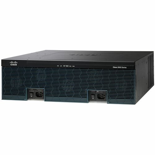 Cisco 3945 Integrated Service Router - 3 Ports - Management Port - 16 - 1 GB - Gigabit Ethernet - 3U - Rack-mountable - 90 Day