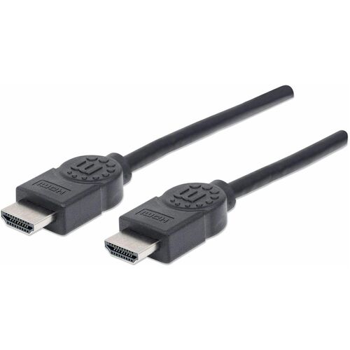 Manhattan HDMI Male to Male High Speed Shielded Cable with Ethernet, 16.5', Black - Supports HDMI Ethernet Channel, Audio Return Channel, 3D Video, 4K Display and Deep Color
