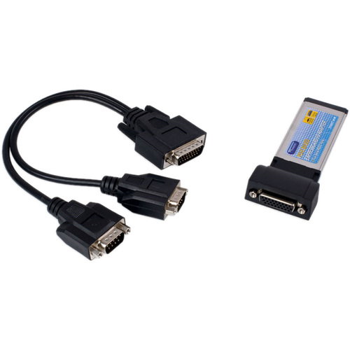SYBA Multimedia Serial (DB9, RS232, COM) 2 Ports ExpressCard /34mm MCS9901 Chipset - ExpressCard/34 - 2 x DB-9 RS-232 - Serial, Via Cable