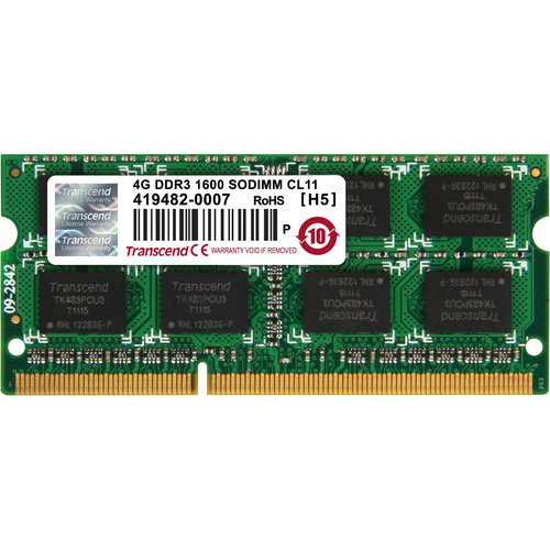 Transcend JetRAM 4GB DDR3 SDRAM Memory Module - For Notebook, Desktop PC - 4 GB - DDR3-1600/PC3-12800 DDR3 SDRAM - 1600 MHz - 204-pin - SoDIMM