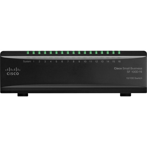 Cisco Unmanaged Desktop Switch - 16 Ports - Fast Ethernet - 2 Layer Supported - Desktop, Wall Mountable - Lifetime Limited Warranty
