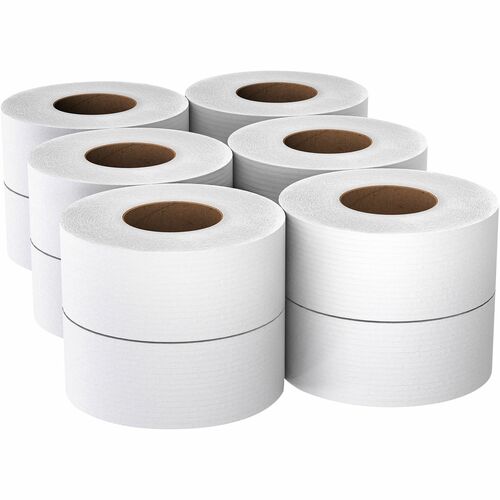 Scott Bathroom Tissue, Jumbo Roll, 3.55" x 1000 ft, 2 Ply, 100% Recycled Fiber, White, EcoLogo/FSC Certified, 12/CT