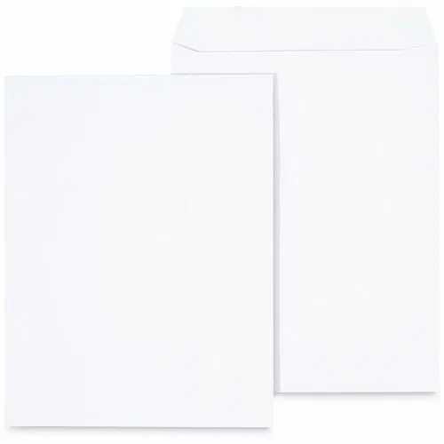 Universal Catalog Envelope, 13 1/2, 28 lb, Self-Adhesive, Center-Seam, Square Flap, White, 100/Box
