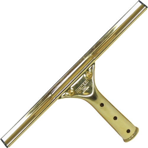 Unger Squeegee, GoldenClip, 12" Brass Handle, ErgoTec Rubber Blade, Screw Lock, for Unger Poles