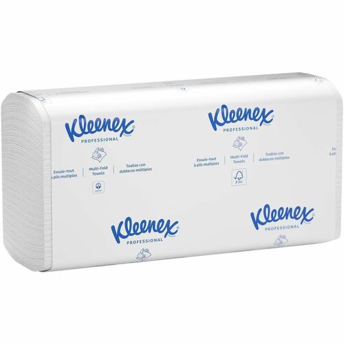 Kleenex Scottfold Paper Towels, Full Size 9.4" x 12.4", Absorbency Pockets, 40% Recycled, for Folded Dispensers, 120/PK, 25/CT