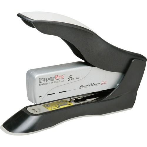 SKILCRAFT PaperPro Rugged Professional Stapler - 100 Sheets Capacity - 1/2" Staple Size - Black