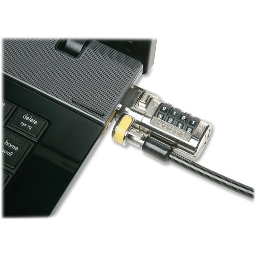 SKILCRAFT Notebook Computer Security Lock - 4-wheel - Carbon Steel - 6 ft