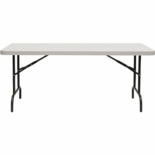 Iceberg Commercial Folding Table - Powder Coated Round Tube Leg, Gray Base - Contemporary Style - 4 Legs - 1000 lb Capacity - 60" Table Top Length x 30" Table Top Width x 2" Table Top Thickness - Indoor, Outdoor, School, Office, Hospital, Banquet - Platin