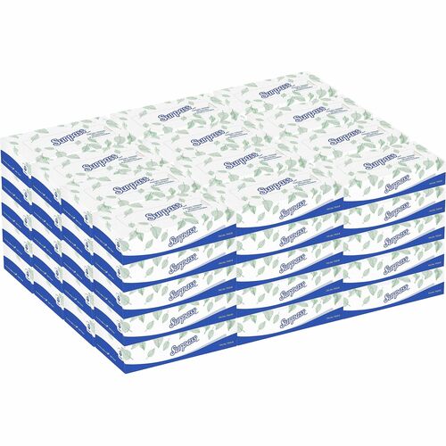 Surpass Flat Box Facial Tissue, Business, 2-Ply, 8" x 8.3", White, FSC Certified, 125/Box, 60/CT