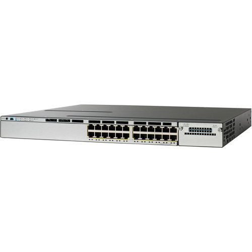 Cisco Catalyst 3750-X Ethernet Switch - 24 Ports - Manageable - Gigabit Ethernet - 10/100/1000Base-T - 2 Layer Supported - Twisted Pair - PoE Ports - 1U High - Rack-mountable - Lifetime Limited Warranty