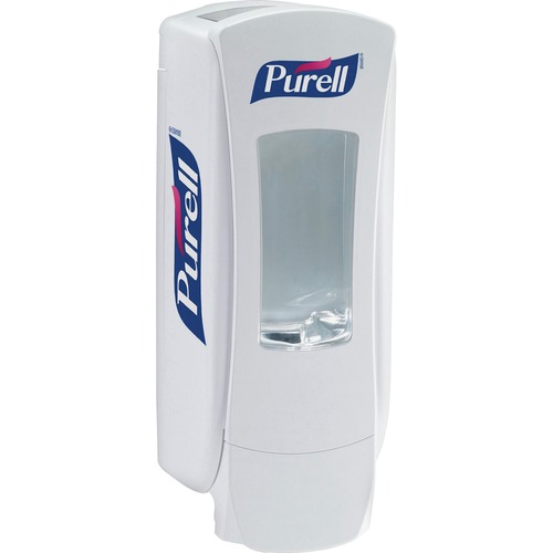PURELL ADX-12 Sanitizing Dispenser, Manual, 1.27 qt (1250 ml) Capacity, Refillable, Sight Window, Lockable Cover, ADA-Compliant, White