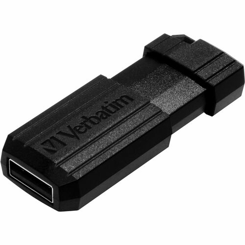 Microban PinStripe USB Flash Drive - 16 GB - USB 2.0 - Black - Lifetime Warranty - 1 Each