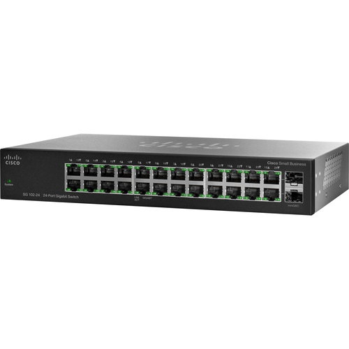 Cisco Compact 24 Port Gigabit Switch with 2 Combo Mini-GBIC Ports - 22 Ports - 10/100/1000Base-T - 2 Layer Supported - 2 SFP Slots - Rack-mountable - Lifetime Limited Warranty