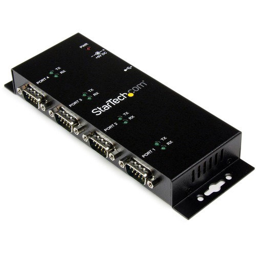 StarTech.com USB to Serial Adapter Hub - 4 Port - Industrial - Wall Mount - Din Rail - COM Port Retention - FTDI USB Serial - Add 4 DIN Rail-mountable RS232 Serial ports to any system through USB - 4 port usb serial adapter - 4 port usb to rs232 - USB to 