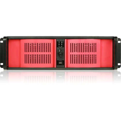 iStarUSA 3U Compact Stylish Rackmount Chassis Front-mounted ATX Power Supply - Rack-mountable - Black, Red - Zinc-coated Steel, Aluminum Alloy - 3U - 8 x Bay - ATX, Micro ATX Motherboard Supported - 6 x Fan(s) Supported - 2 x External 5.25" Bay - 1 x Exte