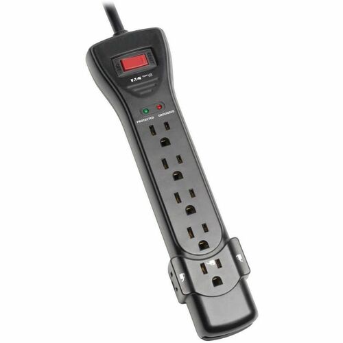 Tripp Lite SUPER7B Surge Suppressor, Protect It Series, 7 Outlets, 2160 J, 7 ft Cord, Right-Angle NEMA 5-15P Plug, 15A Resettable Breaker