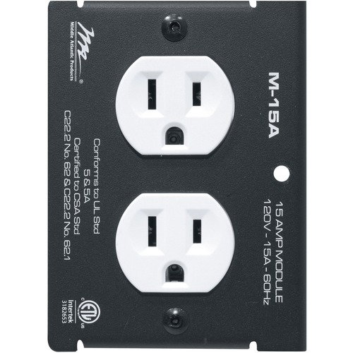 Middle Atlantic MPR Module, 15 A, Duplex - 2 x NEMA 5-15R - 15 A