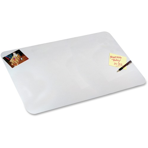 Artistic Desk Pad, Eco-Poly, 36" W x 20" H, Antimicrobial, Clear Poly, Non-Glare