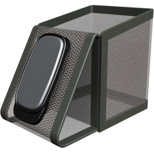 Allsop DeskTek Pen Cup with Universal Phone Mount - (30637) - 3.9" Height x 3.2" Width x 5" Depth - Desktop - Black - 1