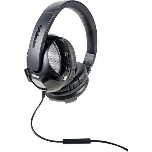 SYBA Multimedia Oblanc U.F.O. Black Subwoofer Headphone W/In-line Microphone - Stereo - Mini-phone (3.5mm) - Wired - 32 Ohm - 20 Hz - 20 kHz - Over-the-head - Binaural - Circumaural - 5.17 ft Cable - Black