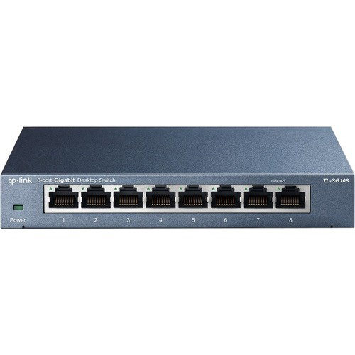 TP-LINK TL-SG108 - 8 Port Gigabit Unmanaged Ethernet Network Switch - Limited Lifetime Protection - Ethernet Splitter - Plug & Play - Fanless Metal Design - Shielded Ports - Traffic Optimization