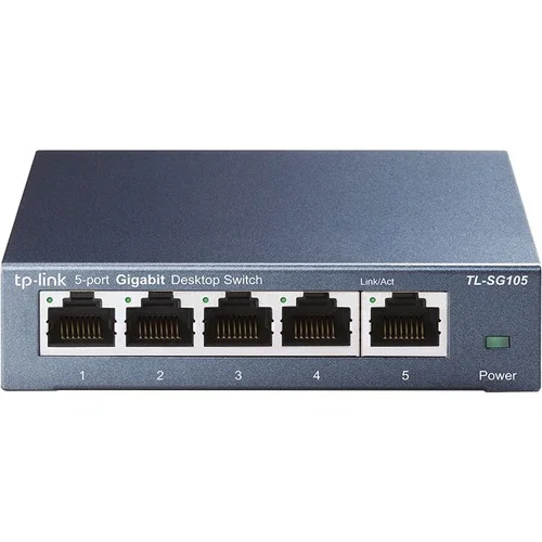 TP-LINK TL-SG105 - 5 Port Gigabit Unmanaged Ethernet Network Switch - Limited Lifetime Protection - Ethernet Splitter - Plug & Play - Fanless Metal Design - Shielded Ports - Traffic Optimization