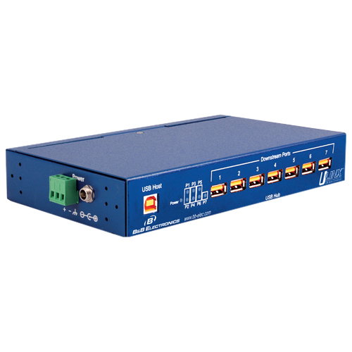 B&B 7 PORT INDUSTRIAL USB HUB - USB - External - 7 USB Port(s) - 7 USB 2.0 Port(s)