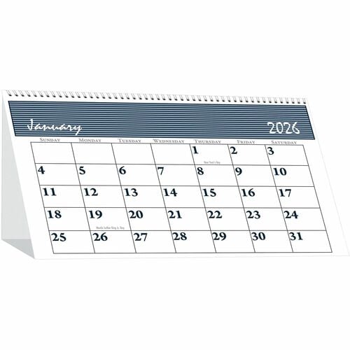 House of Doolittle Calendar, Desktop Tent Top, Spiral Bound, 12-Month Jan-Dec 2026, Two-Page-Per-Month, 7" x 4.25", Blue/Gray, Julian Dates