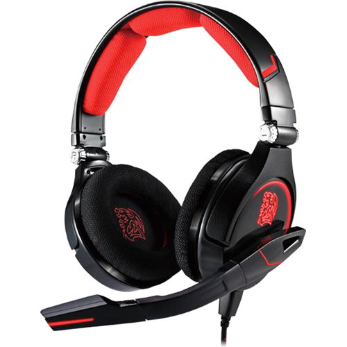Thermaltake CRONOS Headset - Stereo - Mini-phone (3.5mm), USB - Wired - 20 Hz - 20 kHz - Over-the-head - Binaural - Circumaural - 5.91 ft Cable - Black