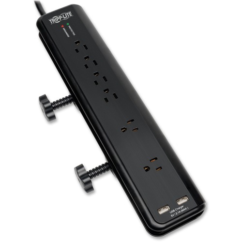 Tripp Lite TLP606DMUSB Surge Protector, Protect It Series, 6-Outlet, 2100 J, 2 USB Charging Ports, 6 ft Cord