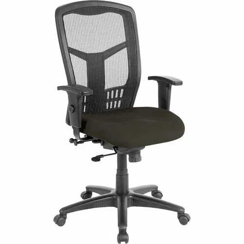 Lorell Executive High-Back Swivel Chair, Mesh Back, Adjustable Arms, Synchro Tilt, Pneumatic Height 18"-21.5", 250 lb Capacity, Pepper