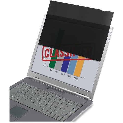 SKILCRAFT 24" Screen Privacy Filter Black - For 24" Widescreen Monitor, Netbook - 1 Pack