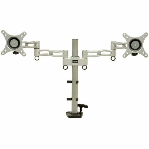 DAC MP-200, Duo Monitor Mounting Arm, Height-Adjustable Dual Articulating, 2-Display, 27" Screen, Silver
