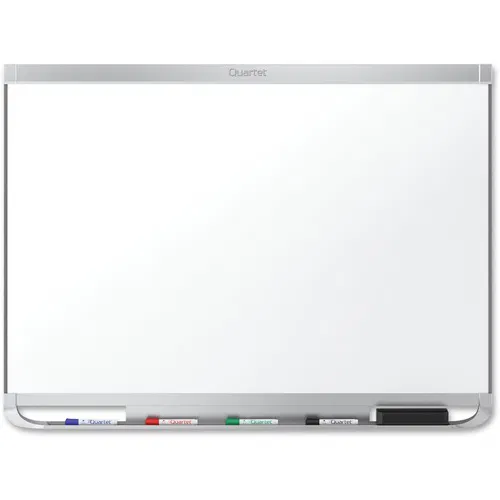 Quartet Prestige 2 Wall-Mount Dry Erase Board, 96" W x 48" H, Porcelain Magnetic Surface, Silver Aluminum Frame, Horizontal, 4 Markers