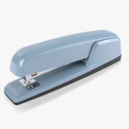 Swingline 747 Desktop Stapler, 25-Sheet Capacity, 0.25 in Staple Size, Holds 210 Staples, Sky Blue Die-Cast Metal, Jam-Resistant, Rotating Anvil