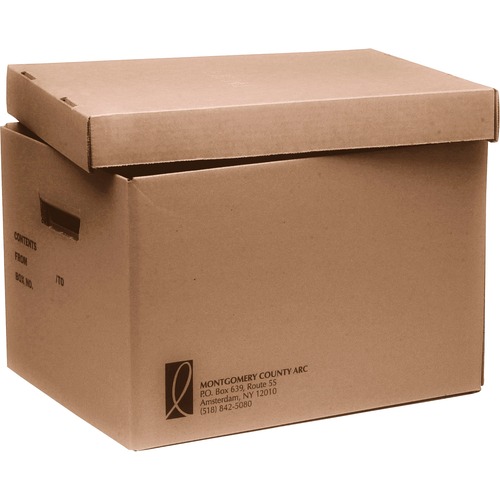 SKILCRAFT File Storage Box - 200 lb - Media Size Supported: Letter 8.50" x 11" , Legal 8.50" x 14" - Lift-off Closure - Double Wall - 32 ECT - Corrugated Board, Fiberboard - Kraft - For Storage, Paper - Recycled - 25 / Bundle