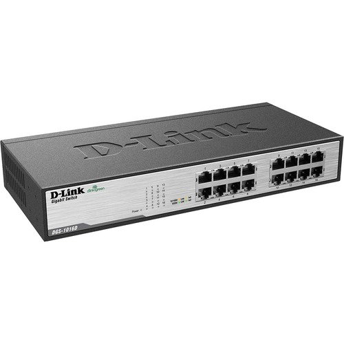 D-Link DGS-1016D 16-Port Gigabit Unmanaged Metal Desktop or Rackmount Switch - 16-Port Gigabit Unmanaged Metal Desktop or Rackmount Switch
