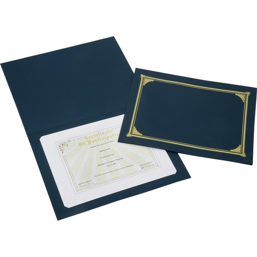 SKILCRAFT Letter, A4 Certificate Holder - 8 1/2" x 11" , 210" x 297" - Blue - 5 / Pack