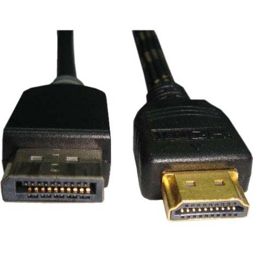 Unirise 6ft Displayport Male to HDMI Male Cable - 6 ft DisplayPort/HDMI A/V Cable for Audio/Video Device, HDTV, Monitor, Projector - First End: 1 x HDMI Digital Audio/Video - Male - Second End: 1 x DisplayPort Digital Audio/Video - Male - Supports up to 1