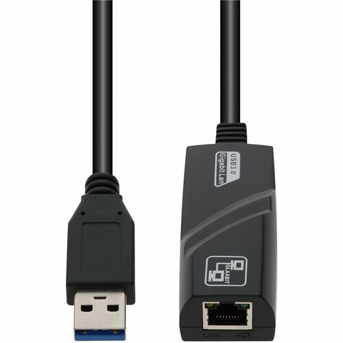 AddOn USB 3.0 (A) Male to RJ-45 Female Gray & Black Adapter - 100% compatible and guaranteed to work