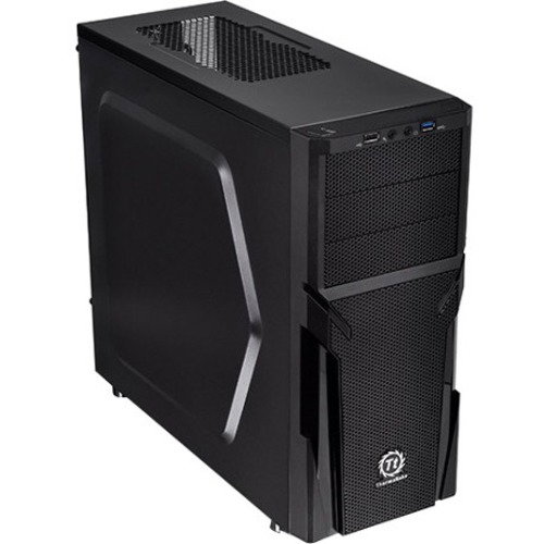 Thermaltake Versa H21 Mid-tower Chassis - Mid-tower - Black - Steel - 6 x Bay - 1 x 4.72" x Fan(s) Installed - 0 - Micro ATX, ATX Motherboard Supported - 3 x Fan(s) Supported - 3 x External 5.25" Bay - 3 x Internal 3.5" Bay - 7x Slot(s) - 2 x USB(s) - 1 x